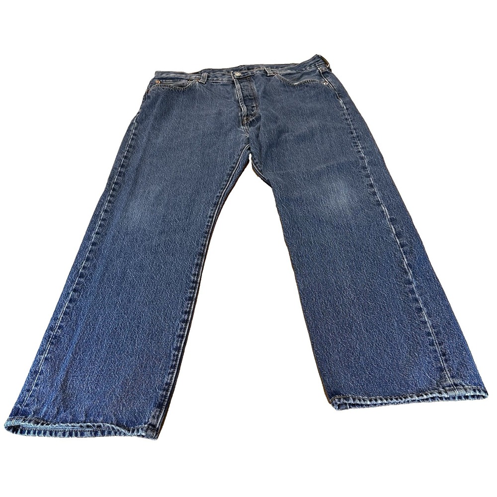 Levi's Jeans Mens Size 501 Button Fly Dark Wash Blue Denim‎ Pants Size 36x29